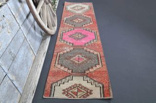 1960s Red Vintage Runner Rug - Thumbnail