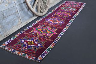 Vibrant Purple Vintage Runner Rug - Thumbnail