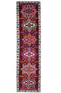 Vibrant Purple Vintage Anatolian Runner Rug - Thumbnail