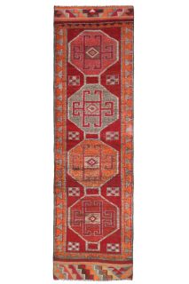 Spectacular, Hand-Knotted Vintage Runner Rug - Thumbnail
