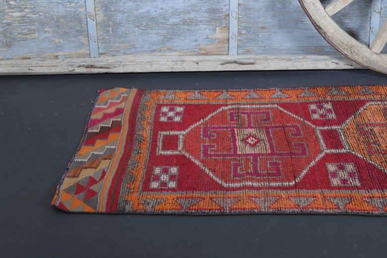 Spectacular, Hand-Knotted Vintage Anatolian Runner Rug