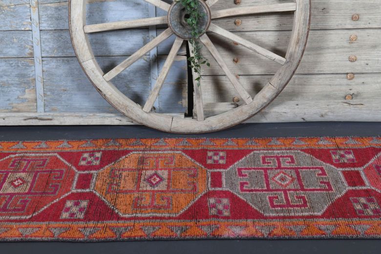 Spectacular, Hand-Knotted Vintage Anatolian Runner Rug