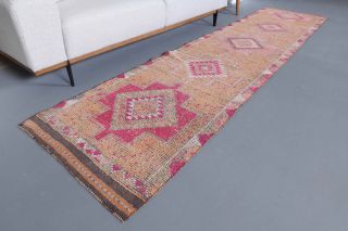 Turkish Vintage Hand-Knotted Runner Rug - Thumbnail