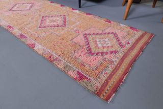 Turkish Vintage Hand-Knotted Runner Rug - Thumbnail