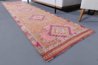 Turkish Vintage Hand-Knotted Runner Rug - Thumbnail