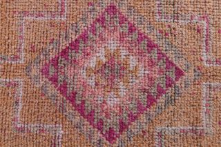 Turkish Vintage Hand-Knotted Runner Rug - Thumbnail