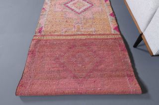 Turkish Vintage Hand-Knotted Runner Rug - Thumbnail