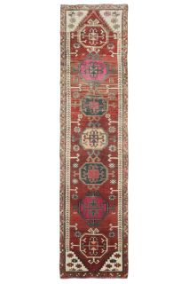 Turkish Anatolian Vintage Heirloom Runner Rug - Thumbnail