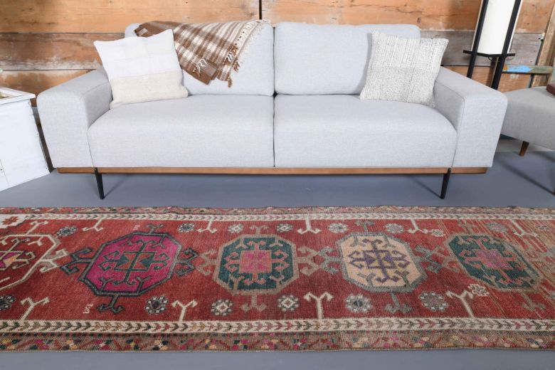 Turkish Anatolian Vintage Heirloom Runner Rug