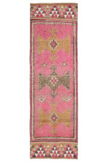 Turkish Vintage Runner Rug - Thumbnail