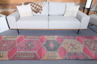 Turkish Vintage Runner Rug - Thumbnail