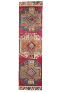 Turkish Vintage Runner Rug - 34986 - Thumbnail