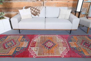 Turkish Vintage Runner Rug - 34986 - Thumbnail