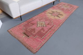 Pink Vintage Turkish Runner Rug - Thumbnail