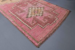 Pink Vintage Turkish Runner Rug - Thumbnail