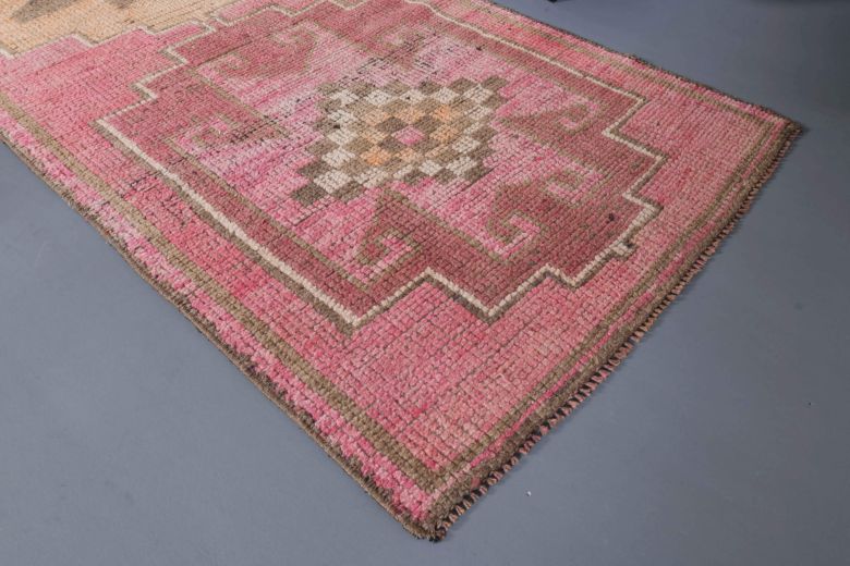 Pink Vintage Turkish Runner Rug