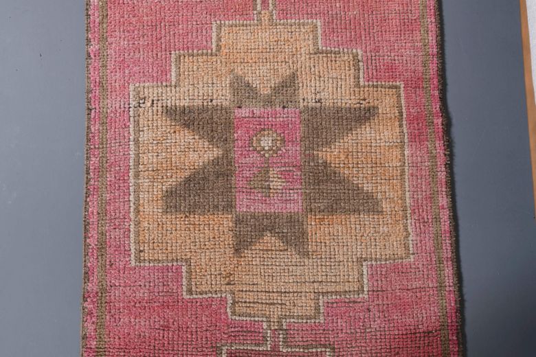 Pink Vintage Turkish Runner Rug