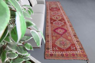 Hand-Knotted Turkish Vintage Runner Rug - Thumbnail