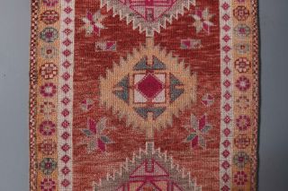 Hand-Knotted Turkish Vintage Runner Rug - Thumbnail