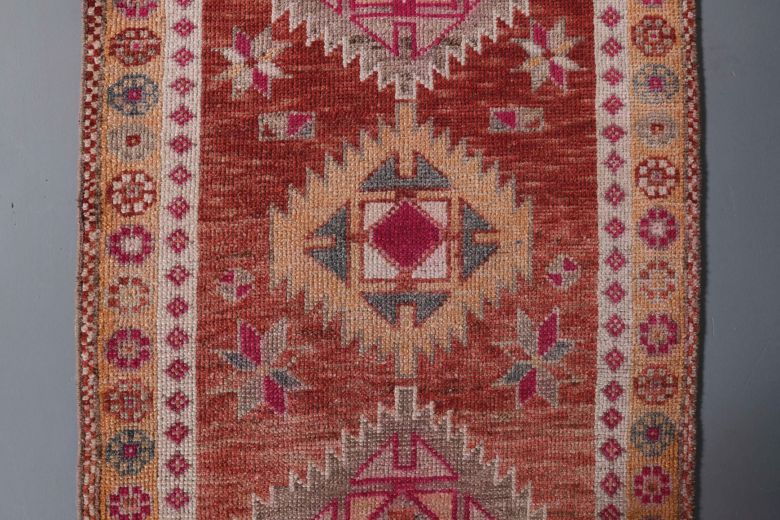 Hand-Knotted Turkish Vintage Runner Rug