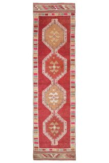 Turkish Vintage Runner Rug - Thumbnail