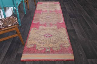 3x10 Vintage Pink Runner Rug - Thumbnail