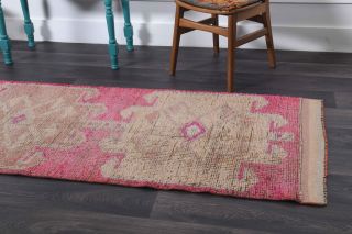 3x10 Vintage Pink Runner Rug - Thumbnail