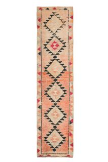 Turkish Vintage Runner Rug - Thumbnail