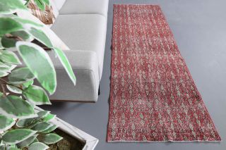 Turkish Red Runner Rug - Thumbnail