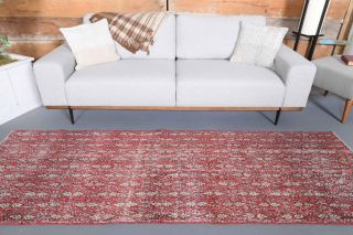 Turkish Red Runner Rug - Thumbnail