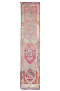 Hand-Knotted Vintage Runner Rug - Thumbnail