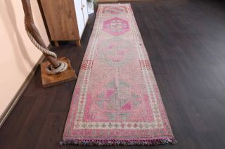 Hand-Knotted Vintage Runner Rug - Thumbnail