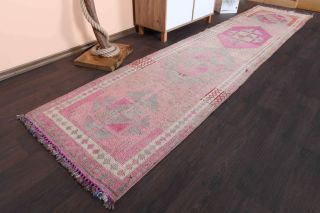 Hand-Knotted Vintage Runner Rug - Thumbnail