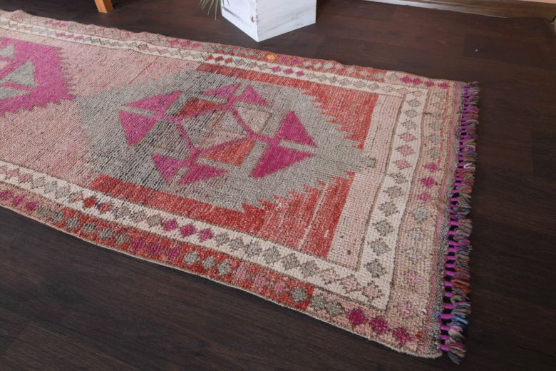 Hand-Knotted Vintage Runner Rug