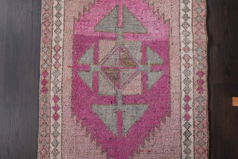 Hand-Knotted Vintage Runner Rug