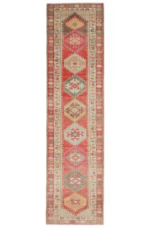 Hand-Knotted Vintage Runner Rug - Thumbnail