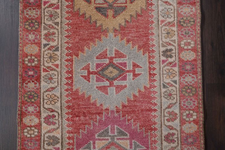 Hand-Knotted Vintage Runner Rug