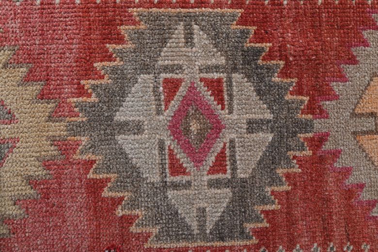 Hand-Knotted Vintage Runner Rug