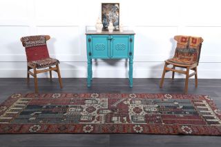 Unique Vintage Anatolian Runner Rug - Thumbnail