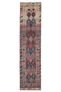 Turkish Vintage Runner Rug - Thumbnail