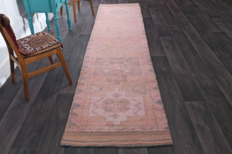 Hand-Knotted Vintage Runner Rug