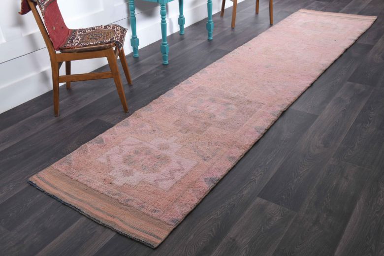 Hand-Knotted Vintage Runner Rug