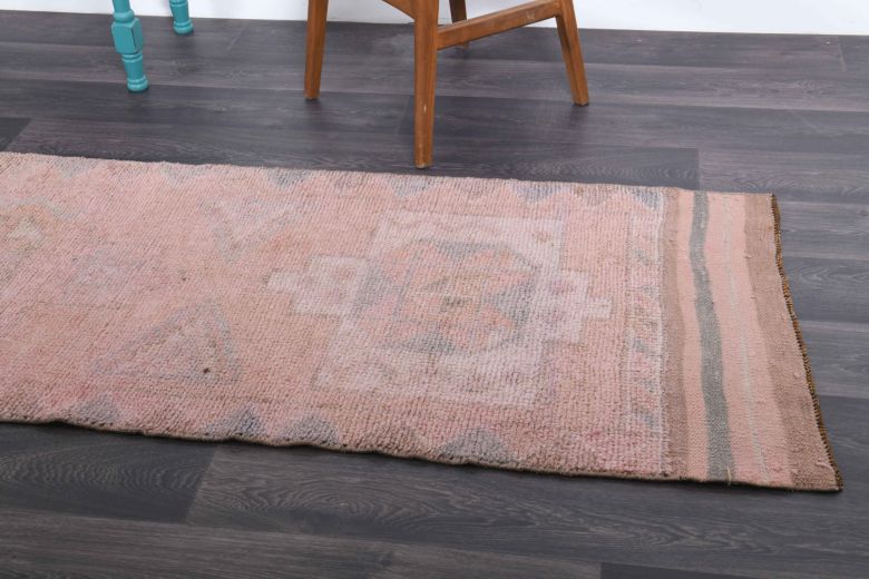 Hand-Knotted Vintage Runner Rug