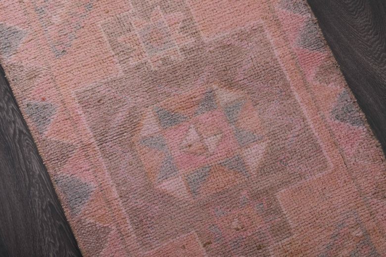 Hand-Knotted Vintage Runner Rug