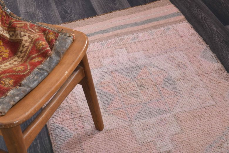 Hand-Knotted Vintage Runner Rug