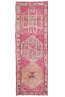 Hand-Knotted Vintage Runner Rug - Thumbnail