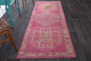 Hand-Knotted Vintage Runner Rug - Thumbnail