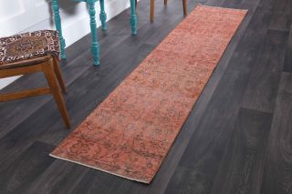 Red Floral Vintage Runner Rug - Thumbnail