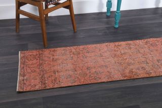 Red Floral Vintage Runner Rug - Thumbnail