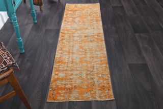 Orange Vintage Runner Rug - Thumbnail